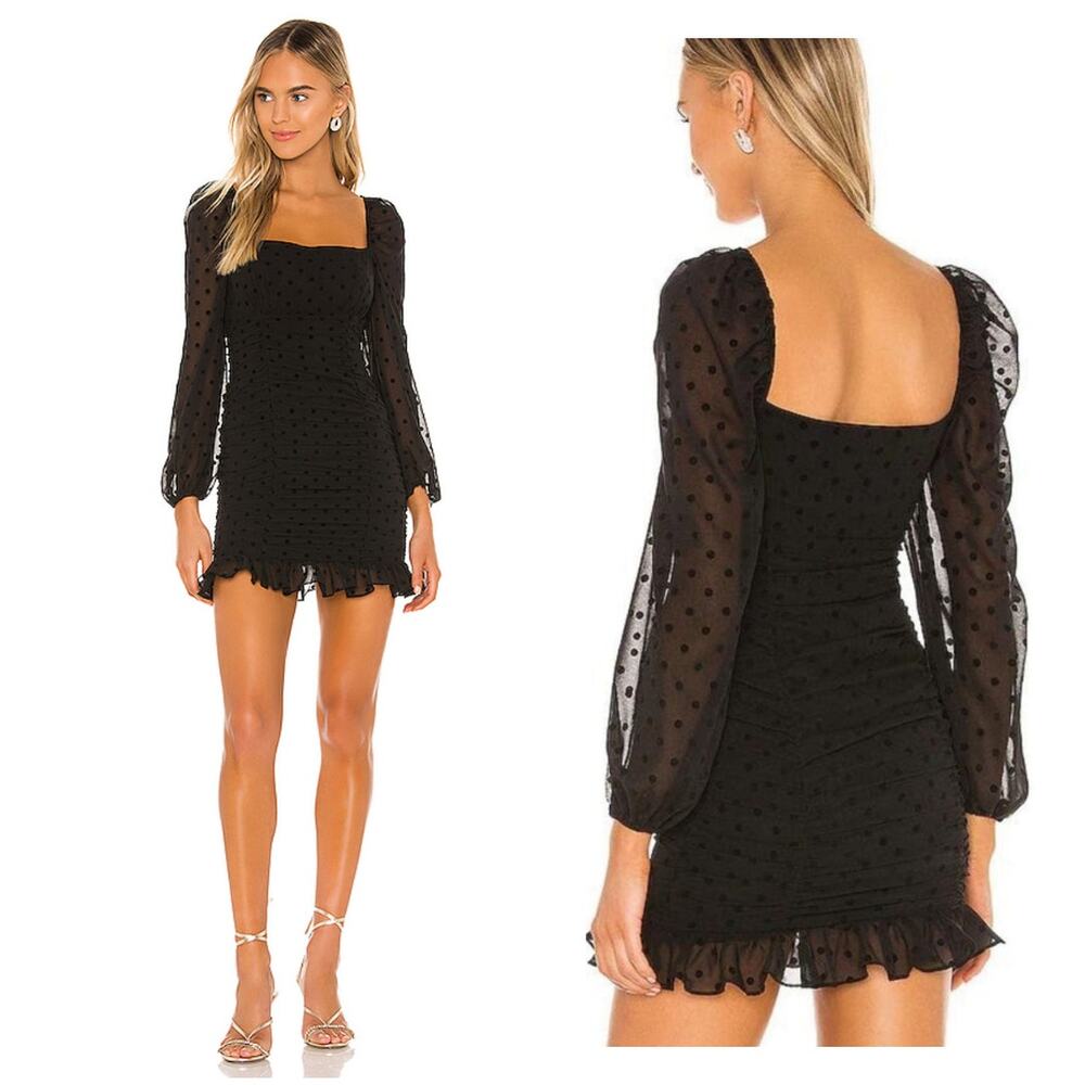 LOVERS + FRIENDS -NwoT- Black Dot Arielle Mini Dress | XS